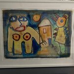 Jacob Kanbier origineel schilderij , Acryl op papier, 1999